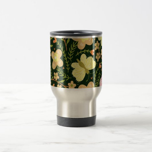 De Voyage Illustrated Flowers Travel Mug (Centre)