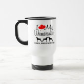 De Voyage J'Aime Mes Trois Chiens Weimaraner Mug (Gauche)