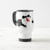 De Voyage Joli Cartoon Bordure Collie Commuter Mug (Devant gauche)