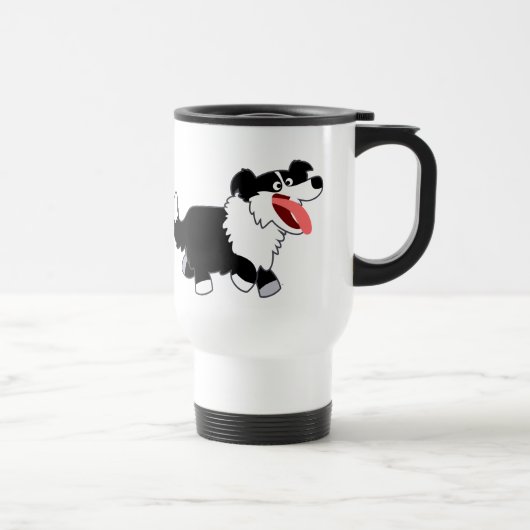 De Voyage Joli Cartoon Bordure Collie Commuter Mug (Droite)