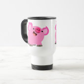 De Voyage Jolie moqueuse caricature Cochon Commuter Mug (Devant gauche)