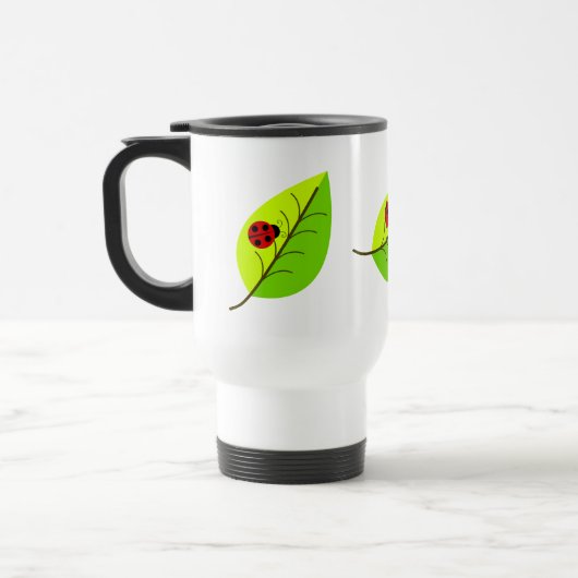 De Voyage Ladybugs Sur La Mug Feuille (Gauche)