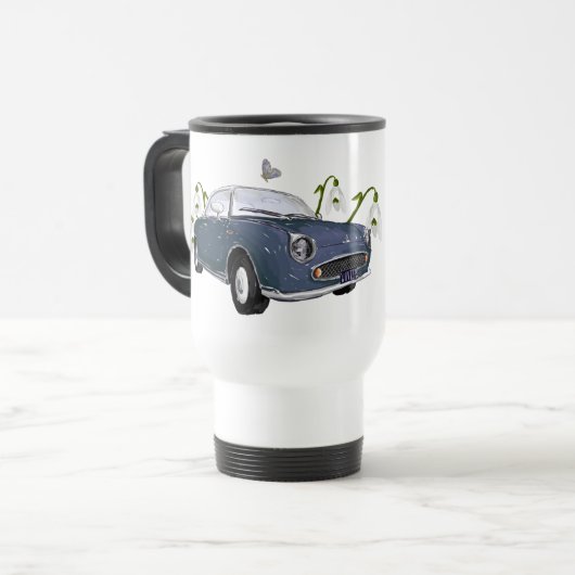De Voyage Lapis Grey Figaro travel mug - reisbeker (Devant gauche)