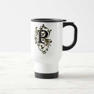De Voyage Lettre 'P' enveloppée dans des vignes dorées - Mug