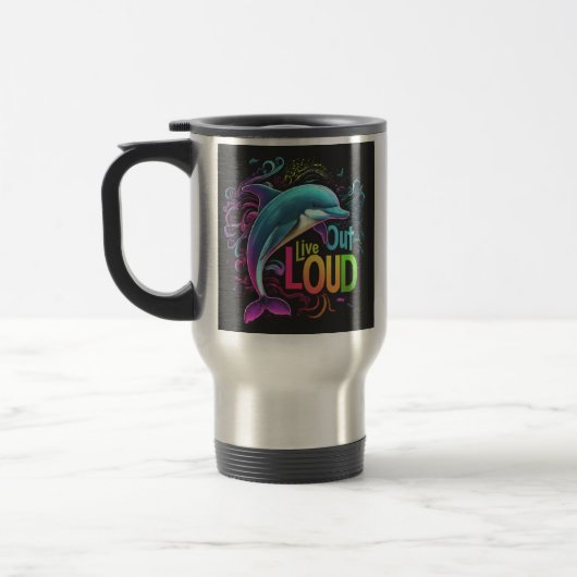 De Voyage "Live Out Loud" Travel Coffee Mug (Gauche)