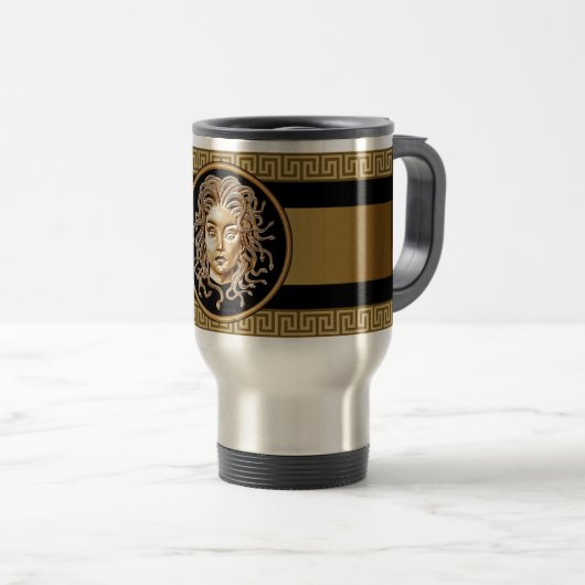 De Voyage Medusa Head Gold Chain Travel Mug (Devant droit)