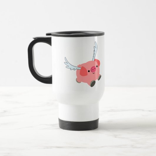 De Voyage Mignonne aile caricature Cochon Commuter Mug (Gauche)