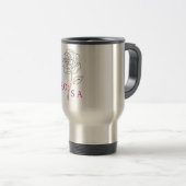 De Voyage Minimalist Rose Line Art "ROSA" Elegant Travel Mug (Devant droit)