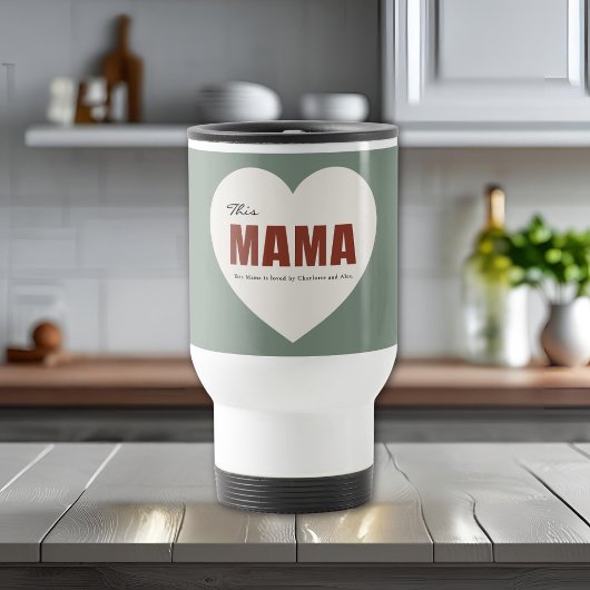 De Voyage Modern Personalized Mama Heart Travel Mug