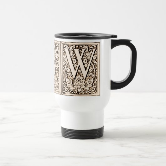De Voyage Monogramme encadré 'W'- Mug (Droite)