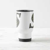 De Voyage Monogramme initial S Hydrangea Floral Travel Mug (Centre)