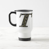 De Voyage Monogramme initial T Hydrangea Floral Travel Mug (Gauche)