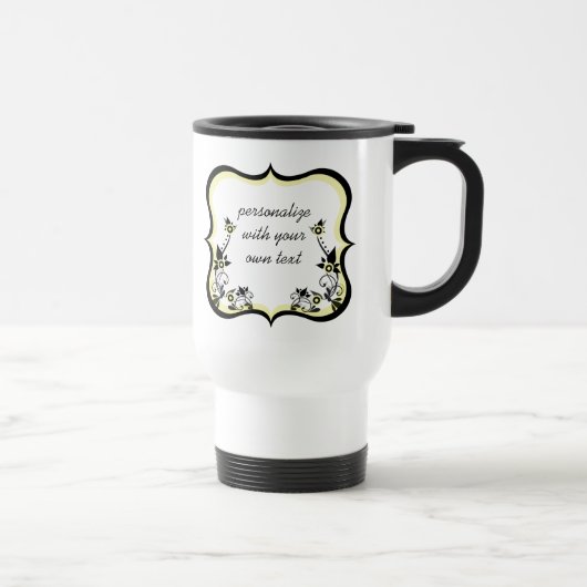 De Voyage Mug à cadre floral clair, jaune clair (Droite)