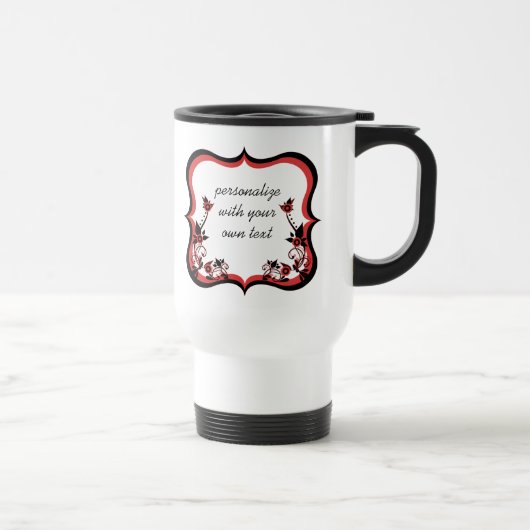 De Voyage Mug à charpente florale Sassy, Rouge (Droite)