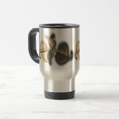 De Voyage Mug - Feuilles entrelacés métalliques (Devant gauche)