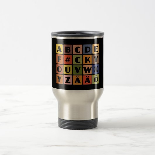 De Voyage Mug Naughty Alphabets - choisir style & couleur (Centre)