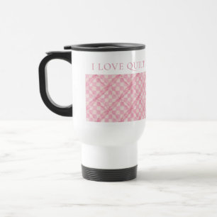 De Voyage Mug Thermosréversible à carreaux roses + Texte