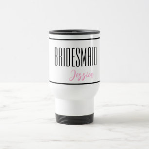 De Voyage Nom Personnalisé Bridesmaid Travel Mug