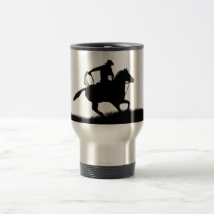 De Voyage Pays Western Cowboy Horse Roping Travel Mug