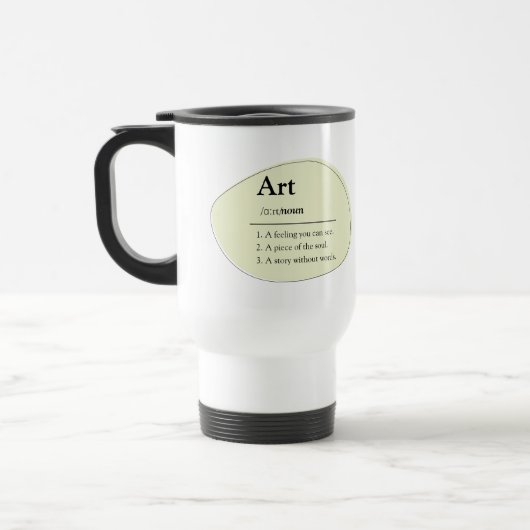 De Voyage Personalized Art Dictionary Style Travel Mug (Gauche)