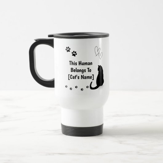 De Voyage Personalized Black Cat Travel Mug (Gauche)