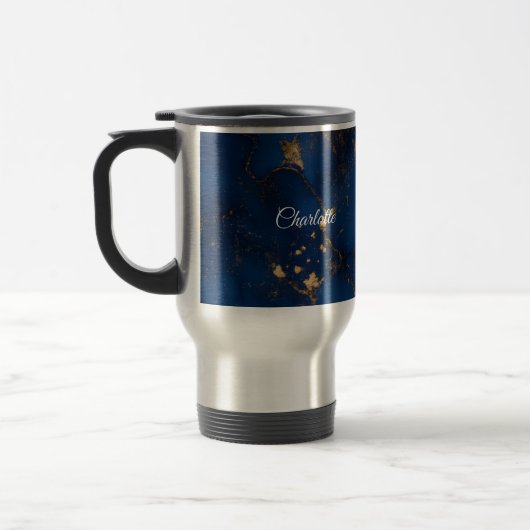 De Voyage Personalized Luxury Marble Pattern Travel Mug (Gauche)