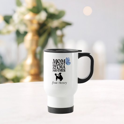 De Voyage Personalized Mom Typography Travel Mug