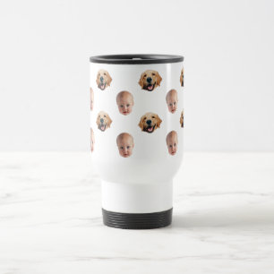 De Voyage Personnalisé Cute Family Face 2 Photos Mug