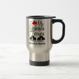 De Voyage Personnalisé J'Aime Mon 4 Yorkshire Terriers Mug