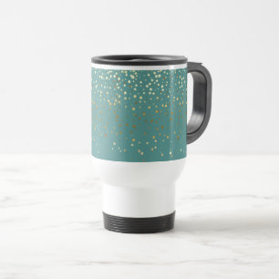 De Voyage Petite Golden Stars Voyager Café Mug Turquoise