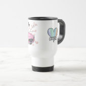 De Voyage Pink Figaro travel mug - roze reisbeker (Devant droit)