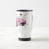 De Voyage Pink Figaro travel mug - roze reisbeker (Centre)