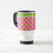De Voyage Primroses Travel Mug : Personnaliser les Pois rose (Devant gauche)