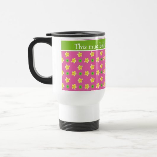 De Voyage Primroses Travel Mug : Personnaliser les Pois rose (Gauche)