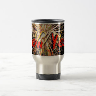 De Voyage Red Fireworks Bonne année 2019 Travel Mug