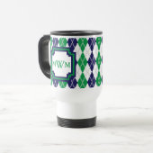 De Voyage Sur le mug Green Argyle (Devant gauche)