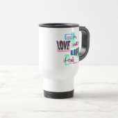 De Voyage Travel mug with a pro-life message. (Devant droit)
