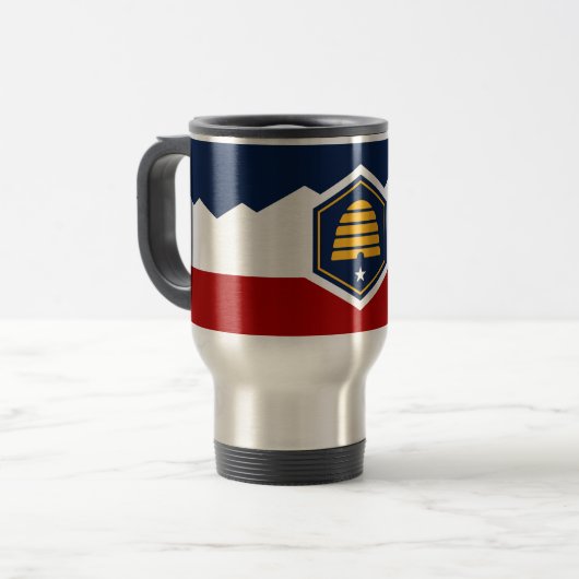 De Voyage Travel Mug with Flag of Utah, USA (Devant gauche)