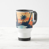 De Voyage Tropical Sunset Beach Coffee Mug – Relaxing Palm (Devant droit)