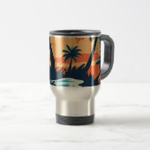 De Voyage Tropical Sunset Beach Coffee Mug – Relaxing Palm (Devant droit)