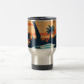 De Voyage Tropical Sunset Beach Coffee Mug – Relaxing Palm (Centre)