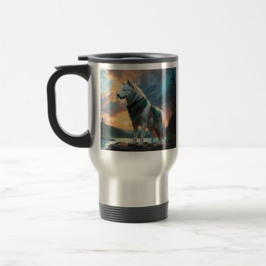 De Voyage Wolf Guardian Travel Mug (Gauche)