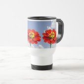 De Voyage Zinnia fleurs rouges Mug (Devant droit)