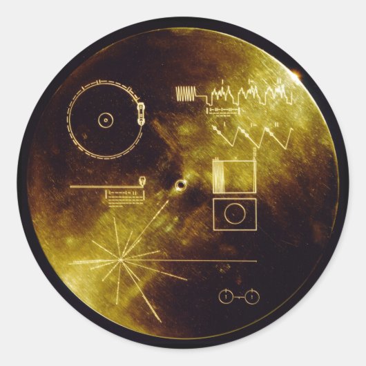 De Voyager Golden Record Ronde Sticker (Voorkant)