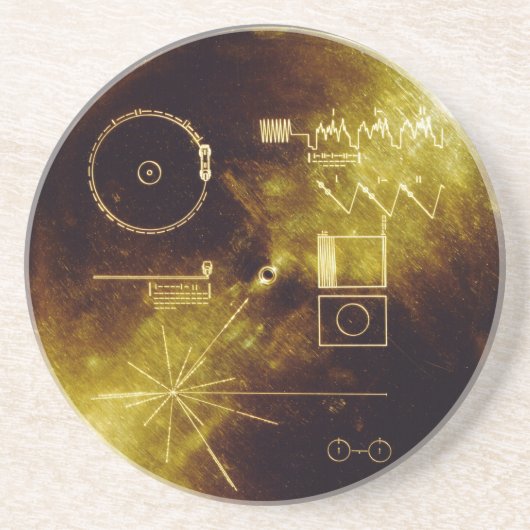 De Voyager Golden Record Zandsteen Onderzetter (Voorkant)