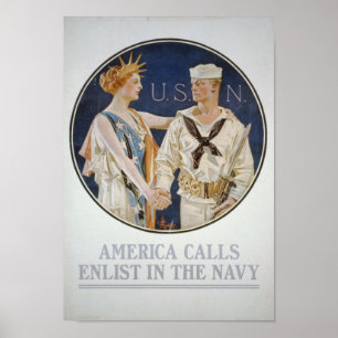 De Vraag van Amerika - Enlist in de marine Poster