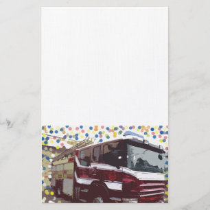 De Vrachtwagen van de brand Briefpapier