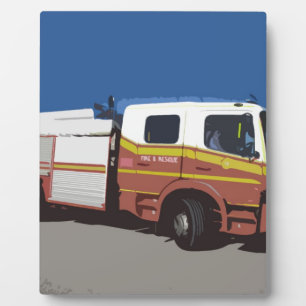 De Vrachtwagen van de brand Fotoplaat