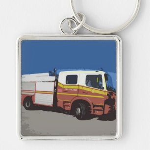 De Vrachtwagen van de brand Sleutelhanger