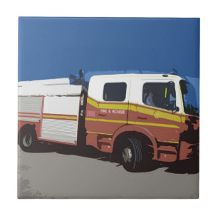 De Vrachtwagen van de brand Tegeltje